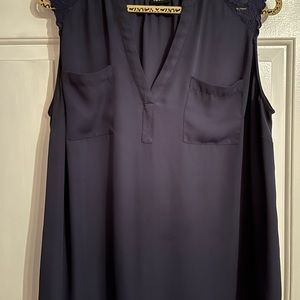 Pullover tank lace cap sleeve